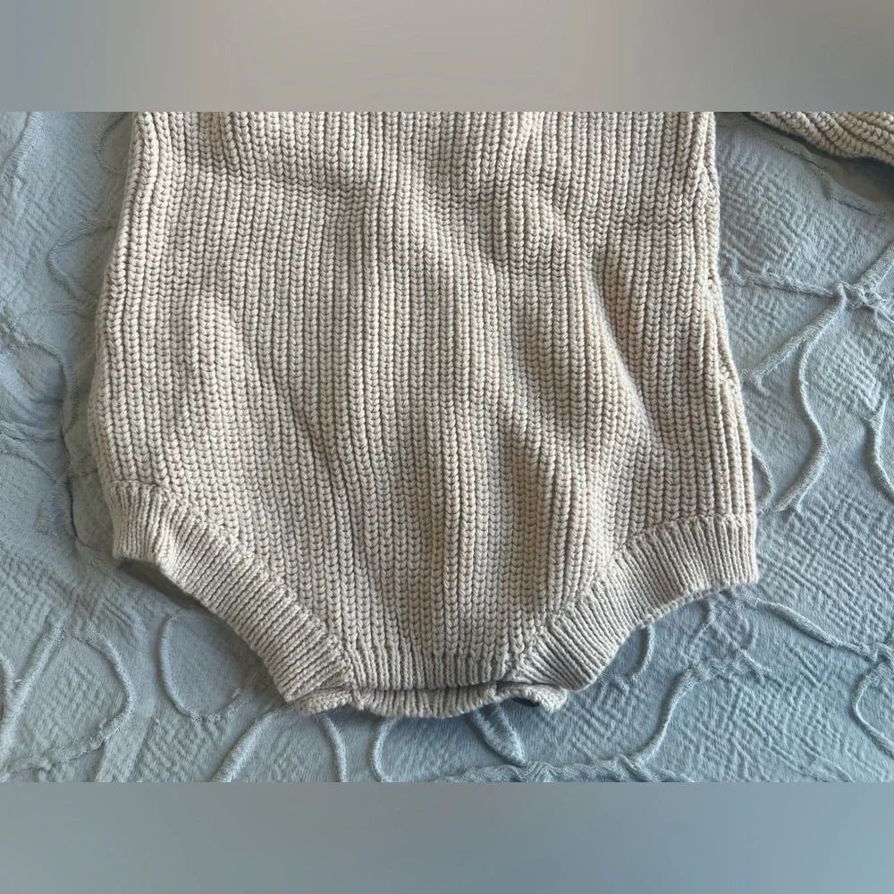 0-6 Months Baby Knitted Jumpsuit Long Sleeve Infant Warm Romper (0512)